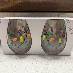 Colorful String Light Stemless Glasses